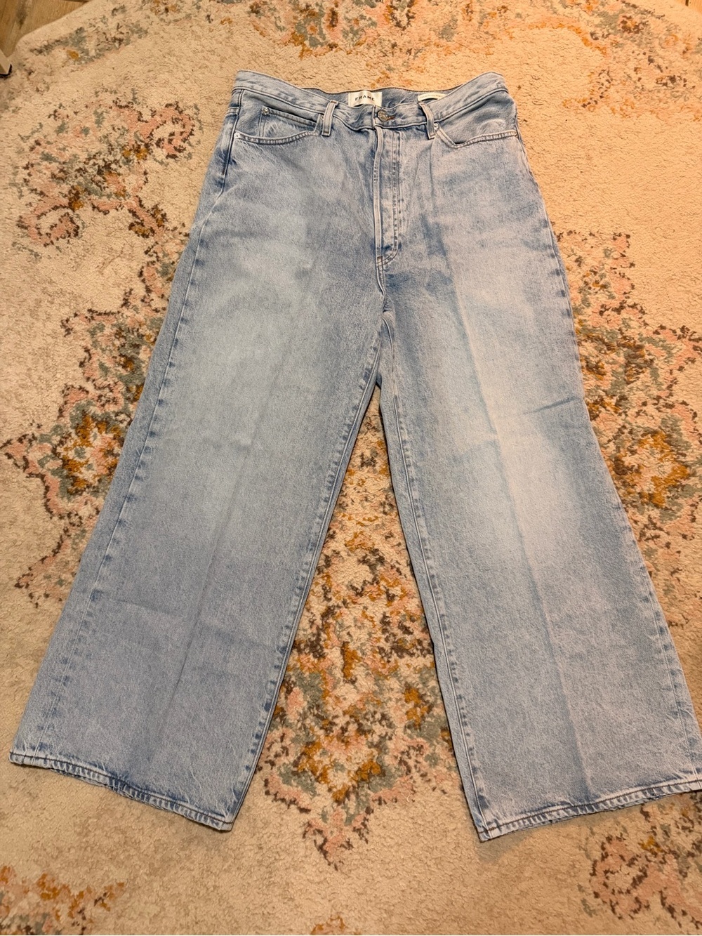 Frame Denim Light Blue Le Low Baggy Wide Leg Jeans